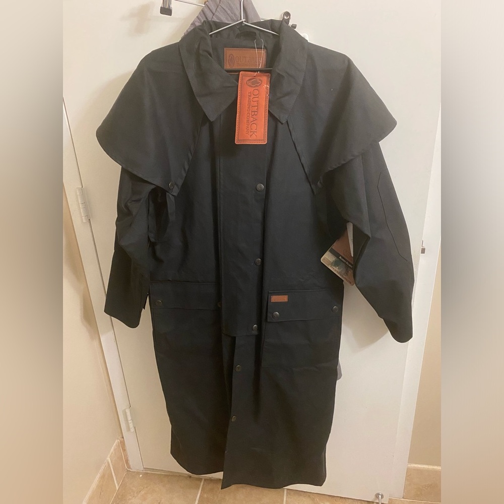 One Outback Trading Co. Black Low Rider Oilskin Duster (New With Tags)